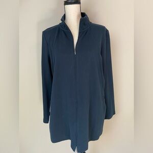 J. Jill Navy Full-Zip Sweatshirt